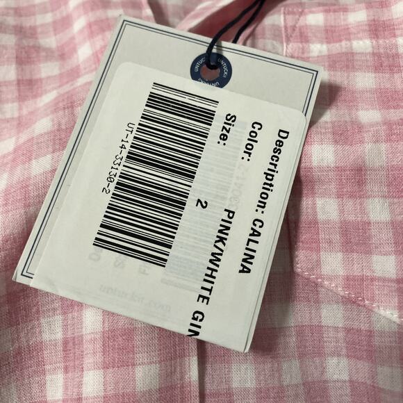 Women's Cotton Button Up Long Sleeve Shirt Sz 2 Gingham Casual Barn UNTUCKit - Picture 4 of 6